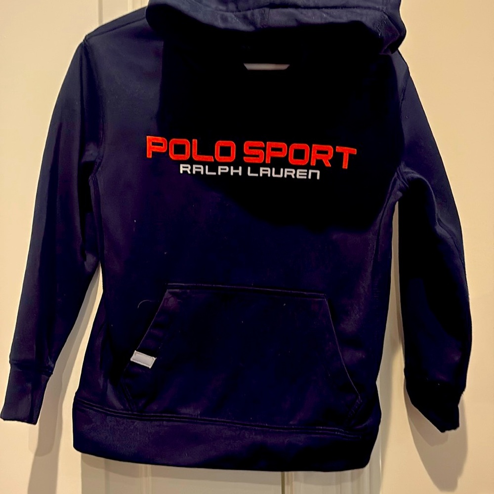 Youth polo sport Ralph Lauren navy blue hoodie size 4